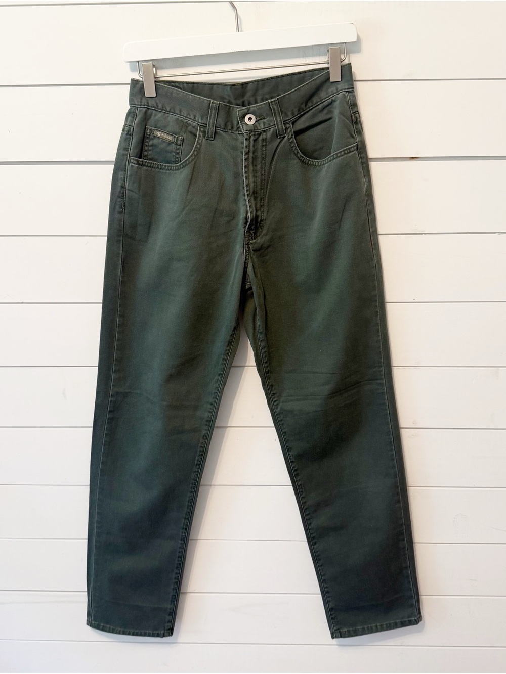 Calvin Klein Vintage High Waist 5 Pocket Khaki Straight 100% Cotton Pants Size 4